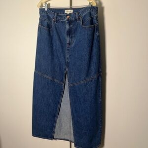Madewell sized 31 High-Waist Dark Blue Denim long med wash skirt